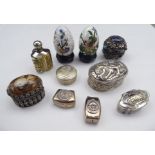 Decorative objects: to include white metal trinket boxes; and other collectables
