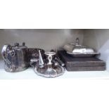 A mixed lot: to include a late Victorian silver plated teapot