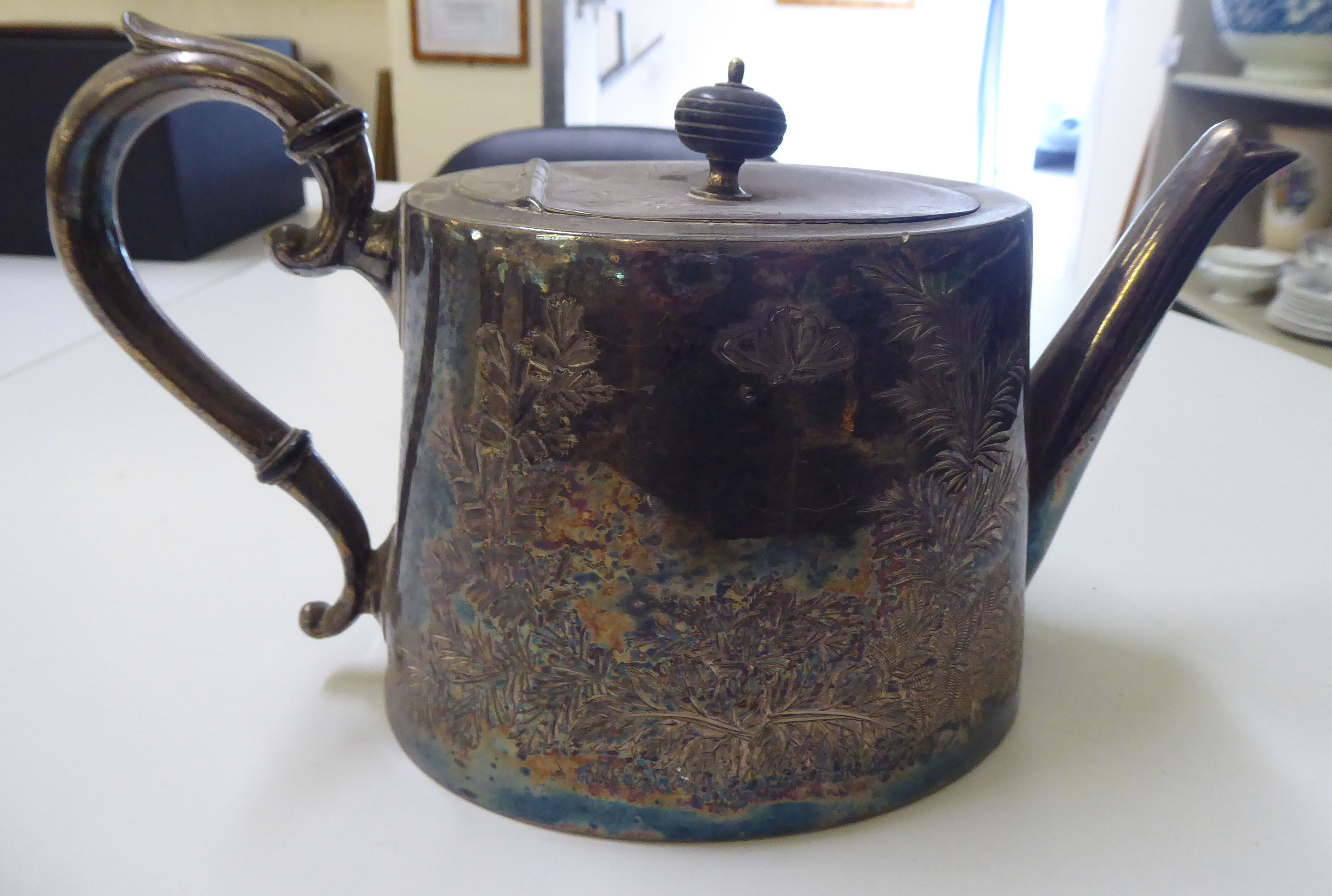 A mixed lot: to include a late Victorian silver plated teapot - Image 2 of 5