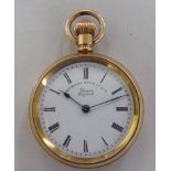 A lady's early 20thC Lancashire Watch Co Ltd gold plated fob watch, faced by a Roman dial