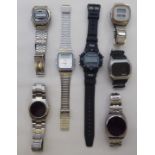Seven modern wristwatches, variously cased and strapped