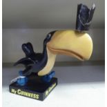 A Charles E Tresiso moulded rubber promotional toucan, inscribed 'My Goodness, My Guinness' bears