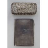 Silver collectables: to include a folding cigarette case with engine turned decoration  Birmingham