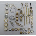 Variously cased and strapped wristwatches with examples by Ingersoll and Vogue