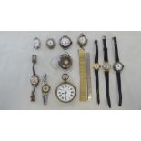 Wristwatches, various styles: to include a Swiss made Superior Railway Timepiece, faced by a white