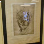 A male bust - Limited Edition 3/5 print  bears an indistinct pencil signature  12" x 16"  framed