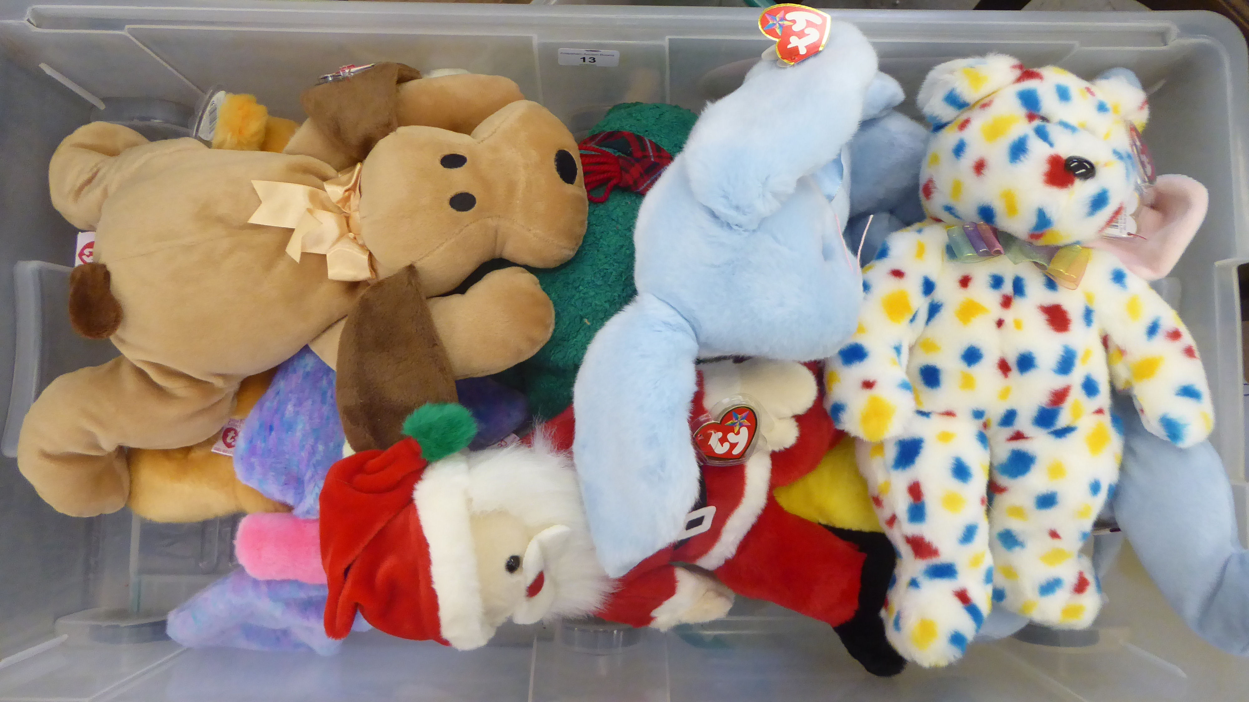 Ten Beanie Buddy Teddy bears and animals: to include 'Flitter'