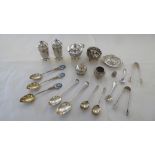 Silver: to include flatware; and a three piece condiments set