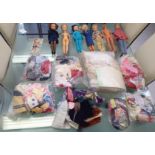 Modern dolls and clothing, the dolls approx. 12"h