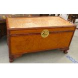 A painted pine framed rattan panelled chest  18"h  35"w
