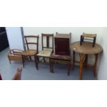 Small wicker and other furniture: to include a conservatory table  28"h  27"dia