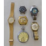 Six wristwatches: to include an Orfina Golden Flame stainless steel cased automatic