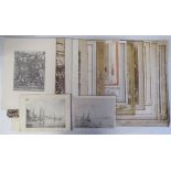 A mixed folio of 18thC and later reproductions of works after Pietio da Cortona, R La Fage,