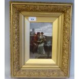 William A Breakspere - 'Courtship'  oil on panel  bears a signature  7.5" x 4.75"  framed