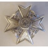 German World War II Spanish Civil War Cross medal with crossed swords, spreadeagle and swastika