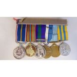 A group of six medals on ribbons, some copies, viz. Korea medal, UN Korean medal, UN Peace medal,