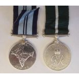 A 1939 India Service medal and a 1947 Pakistan Independence medal, on ribbons (Please Note: this lot