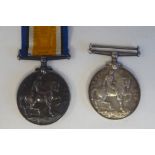 Two British Great War medals, on ribbons, awarded to 123140 Gnr. C Beeston RA and 149995 Gnr. W H