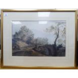 In the manner of Francis Nicholson - 'Upper Leyland Valley, Cumbria'  watercolour  13" x 20"  framed