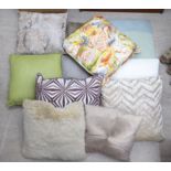 Variously patterned scatter cushions