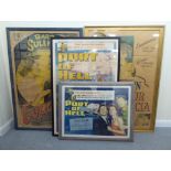 Four various framed, printed film posters: to include 'Port of Hell' starring Dane Clark and others