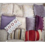 Variously patterned scatter cushions