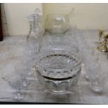 Glassware: to include a punch bowl and glasses; fruit bowls; and decanters