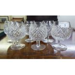 A set of six Waterford crystal brandy balloons