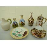 Decorative ceramics: to include Royal Worcester and Royal Crown Derby vases  largest 6"h