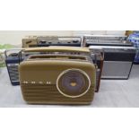 Eight vintage portable radios: to include examples by Hacker and Bush