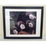 'The Beatles'  coloured print  13" x 15"  framed