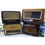 Vintage radios, variously sized & cased with examples by Philco & Marconi