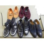 Five pairs of men's shoes: to include a pair of Christian Louboutin loafers and Billionaire slippers
