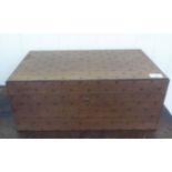 An Anglo Galasso hardwood humidor with a hinged lid and tray fitted interior  8"h  19.5"w