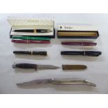 Pens and small collectables: to include examples by Parker