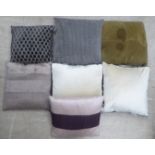 Variously patterned fabric scatter cushions