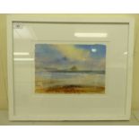 David Rust - 'Mounts Bay: Sunny and Calm'  watercolour  bears a signature  8" x 11.5"  framed