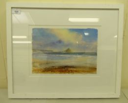 David Rust - 'Mounts Bay: Sunny and Calm'  watercolour  bears a signature  8" x 11.5"  framed