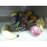 Ceramic fruit ornaments: to include a banana  6"L