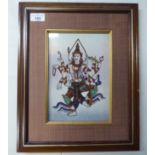 A gemstone handcrafted collage - 'Brahma'  7" x 9"  framed