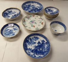 18th & 19thC Chinese porcelain collectables: to include a dish, decorated with flora and insects