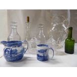 Glassware: to include a pair of mid Victorian octagonal sweet jars and covers  5.5"h