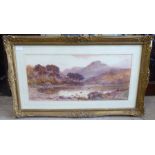 Stuart Lloyd - a riverscape  watercolour  bears a signature & dated 1906  10" x 22"  framed