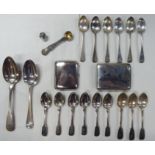 Silver and white metal collectables, mainly flatware: to include teaspoons; and tablespoons  mixed
