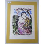 After Dora Holzhandler - 'Lovers beneath the blossoms'  Limited Edition No.7/45 coloured print