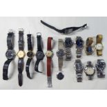 Variously cased and strapped wristwatches with examples by Timex, Lorus and Sekonda