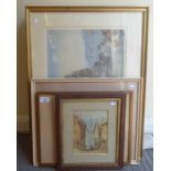 Pictures: to include F.Cheshire - a landscape  watercolour  bears a signature  7" x 10"  framed