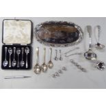 Silver collectables, mainly thimbles and flatware  mixed marks