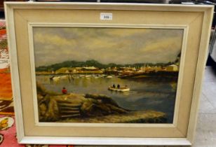A study of Concarneau Harbour  oil on board  16" x 19"  framed