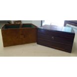 An early Victorian coromandel veneered lockable vanity box with straight sides, a hinged lid and